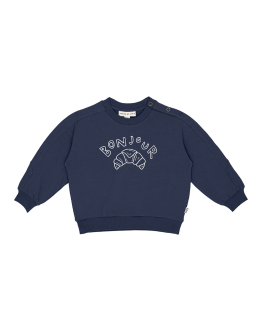 HOUSE OF JAMIE - Baby Sweatshirt - Classic Blue + "Croissant"