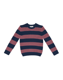 HOUSE OF JAMIE - Gebreide Trui - Mauve & Blue Stripes Knit