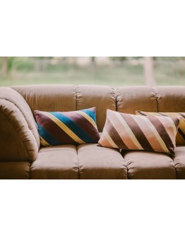 HK LIVING - Striped velvet cushion rose