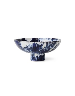 HK LIVING - Ceramic bowl on base indigo