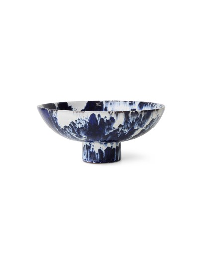 HK LIVING - Ceramic bowl on base indigo