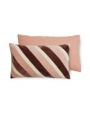 HK LIVING - Striped velvet cushion rose
