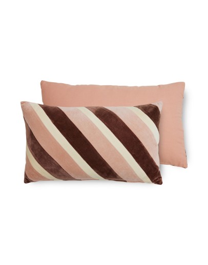 HK LIVING - Striped velvet cushion rose