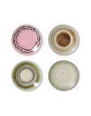 HK LIVING - 70s ceramics: saucers doodle, set of 4