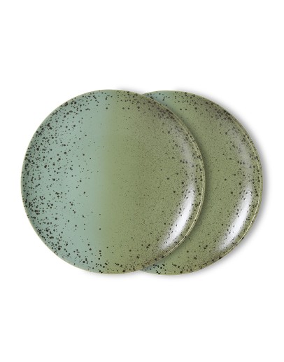 HK LIVING - 70s ceramics: dinner plate fleck, set of 2