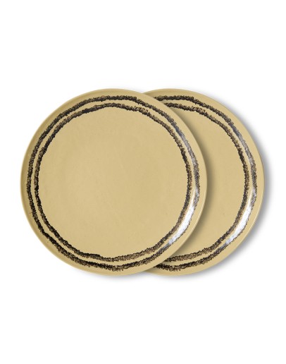 HK LIVING - 70s ceramics: dinner plate vanilla, set of 2