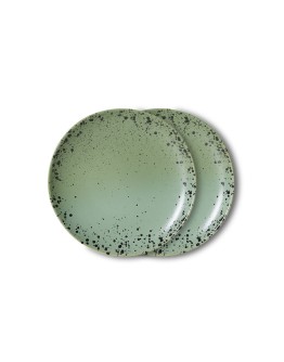 HK LIVING - 70s ceramics: dessert plate fleck, set of 2