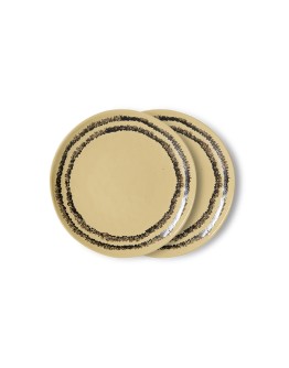 HK LIVING - 70s ceramics: dessert plate vanilla, set of 2
