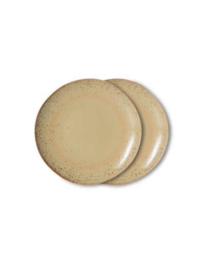 HK LIVING - 70s ceramics: dessert plate grit, set of 2 HK LIVING - 70s ceramics: dessert plate grit, set of 2