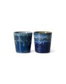HK LIVING - 70s ceramics: Van Gogh coffee mugs starry night, set of 2