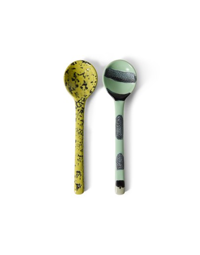 HK LIVING - 70s ceramics: serving spoons mines, set of 2 HK LIVING - 70s ceramics: serving spoons mines, set of 2