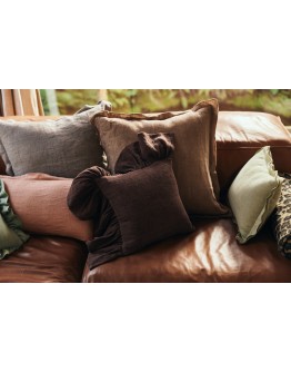 HK LIVING - Ruffle cushion, chestnut