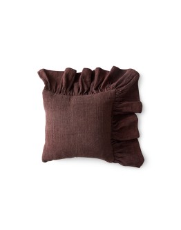 HK LIVING - Ruffle cushion, chestnut