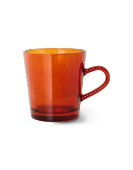 HK LIVING - 70s glassware: coffee cups amber brown