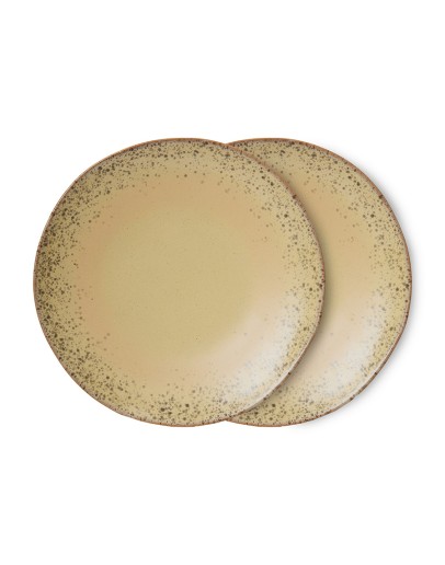 HK LIVING - 70s ceramics: dinner plates Grit, set of 2