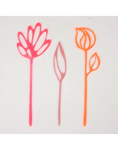 STUDIO HARM & ELKE - Acrylic flowers | Neon red/Neon orange/Pink