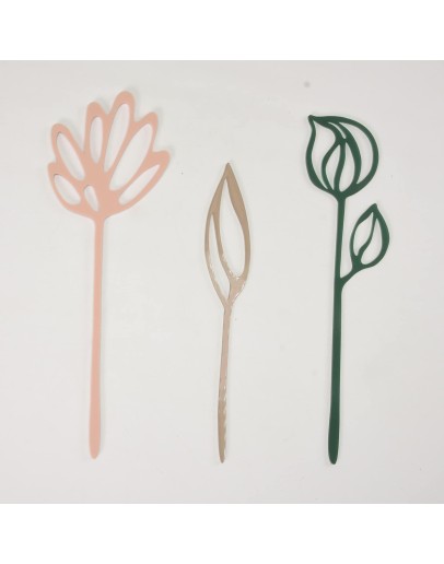 STUDIO HARM & ELKE - Acrylic flowers | Nude/Smoke/Darkgreen