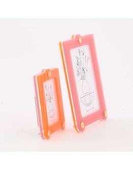 STUDIO HARM & ELKE - Photo frame | Small | Neon orange/pink