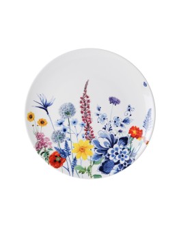HEINEN DELFTSBLAUW - Wandbord Wildbloemen Bloemenveld - 26,5 cm