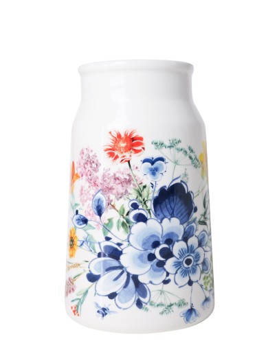 HEINEN DELFTSBLAUW - Melkbus vaas Wildbloemen Bloementuintje - Keramiek - 25,5 cm