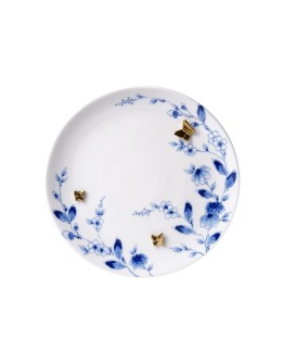 HEINEN DELFTSBLAUW - Wandbord Vlindergoud 26,5 cm