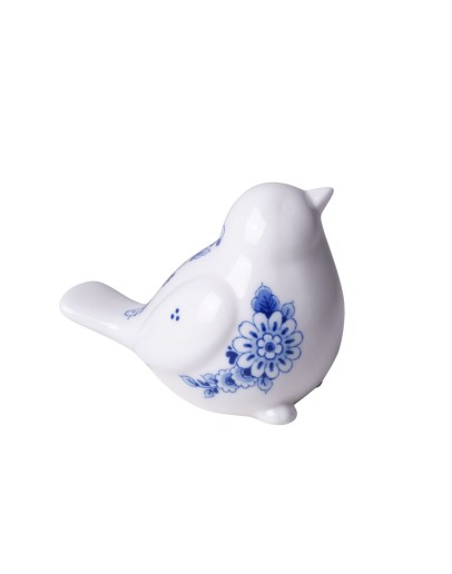 HEINEN DELFTSBLAUW - Decoratiebeeld Vogeltje Twiet - Keramiek - 10 cm