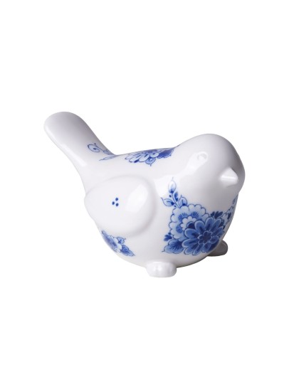 HEINEN DELFTSBLAUW - Decoratiebeeld Vogeltje Fladder - Keramiek - 9 cm