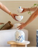 HEINEN DELFTSBLAUW - Stapelvaas 4 -delig - Blauw Vouw - Keramiek - 42 cm