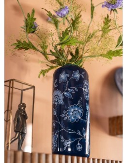 HEINEN DELFTSBLAUW - Cilindervaas Blauw - Cabinet des Fleurs - Keramiek - 26 cm