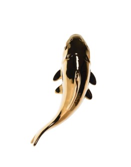 HEINEN DELFTSBLAUW - Wanddecoratie vis - Keramiek - Goud - Klein - 18,5 cm