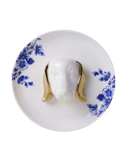 HEINEN DELFTSBLAUW - Wandbord 3D Hond Delftsblauw 