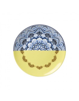 HEINEN DELFTSBLAUW - Wandbord Mandala geel