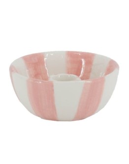 Kandelaar keramiek Stripes - roze