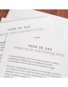HOPE & JOY - Kaartenset 'Voor de dag' - 6 gedichtjes voor als het leven moeilijk is