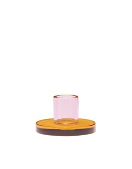 HÜBSCH - Astra Candleholder Small Pink/Orange