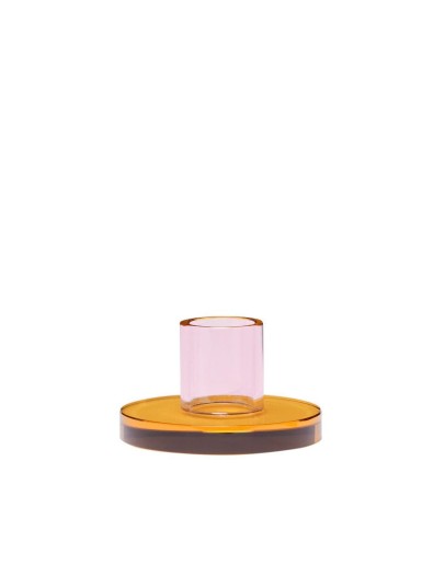 HÜBSCH - Astra Candleholder Small Pink/Orange