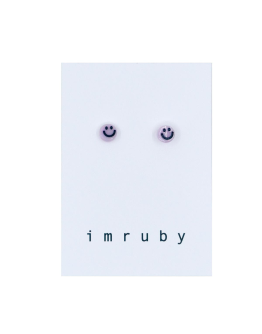 IMRUBY - Oorbellen set Alice - Smiley lila