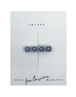 IMRUBY - Haarclip Bibi SMILEY Zilver glitter