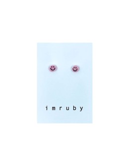 IMRUBY - Oorbellen set Elle - Smiley lichtroze