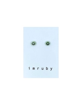 IMRUBY - Oorbellen set Bregje - Smiley mint groen