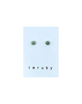 IMRUBY - Oorbellen set Bregje - Smiley mint groen