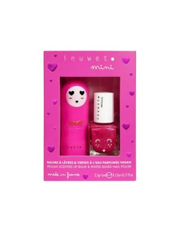 INUWET - DUO box lip balm Fushia nail polish
