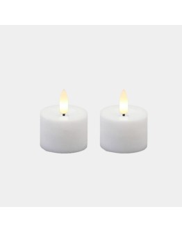 JUNOFIRES - LED Waxinelicht Wit M met timer - Set van twee stuks