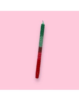 GEEF MAAR - Adventskaars - Rood/groen + sneeuw spikkels