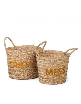 KIDSDEPOT - Opbergmanden - Set van twee - Messy/Stuff - Geel