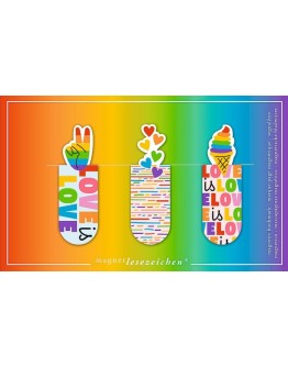 MOSES - Magnetische boekenlegger rainbow love set van 3