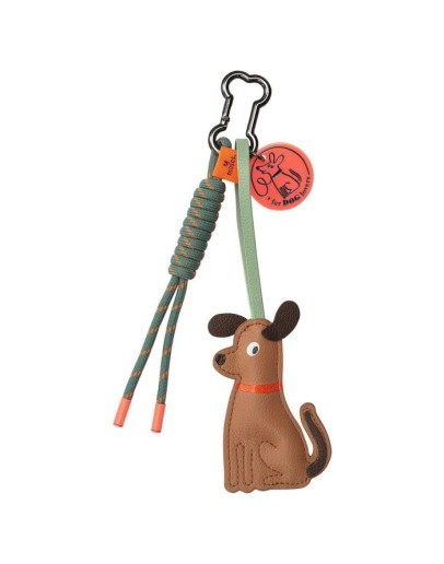 MOSES - Dog lover sleutelhanger kunstleer - Bruin
