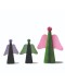 CHICMIC - Kerst standing angels 3D papier set van 3 blauw/groen