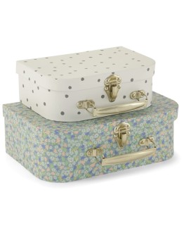 KONGES SLOJD - 2 pack Suitcase - Grey dot / Mid summer