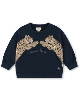 KONGES SLOJD - Lou sweatshirt - Total Eclipse - Glitter tiger